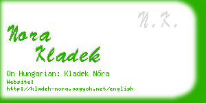 nora kladek business card